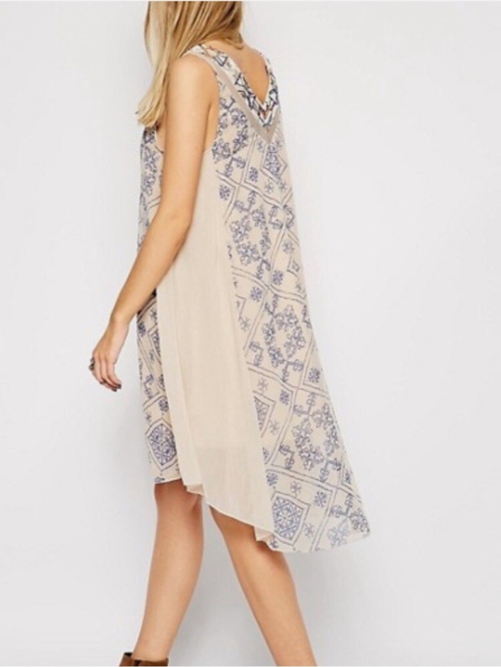 Free People Ancient Mystery Boho Beaded Midi Shift Dress• Small - Picture 4 of 11